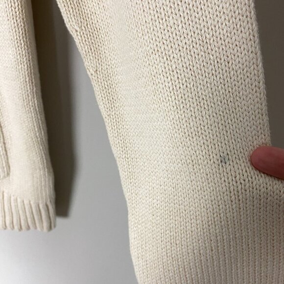 Everlane The Cotton Chore Sweater Jacket Cardigan Womens XXS Ivory Boxy - Picture 3 of 8
